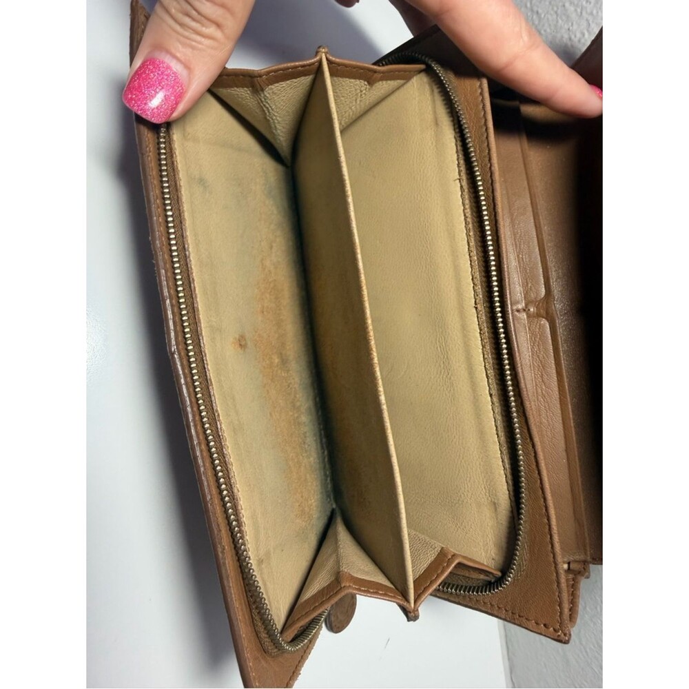 Bottega Veneta Woven Suede Fold-Over Wallet in Tan (fair) - Picture 10 of 13